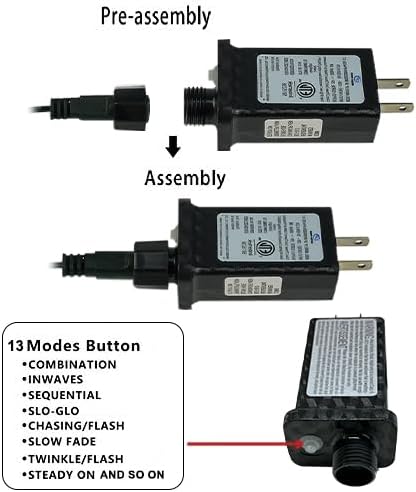 Connectable Purple String Lights, 2pack 164ft 400Led 13 Modes String Lights Plug in, Twinkle Light with Timer Indoor/Outdoor for Tree Party Halloween Decorations