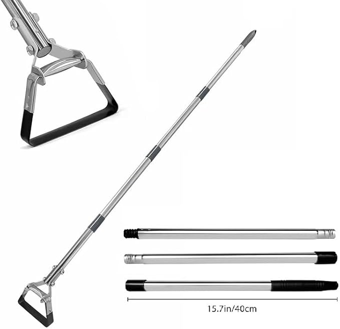 Hoe Garden Tool, Scuffle Garden Hoe with Long Handle, Adjustable Hula Hoe for Easy Weeding (45 Inch)