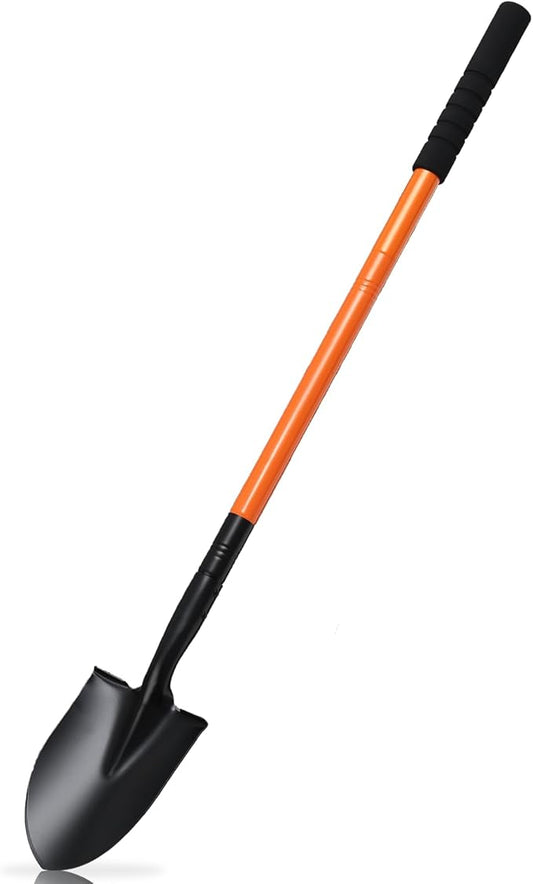 43.7Inches Small Spade Shovel Small Trench Shovel with Heavy Duty Steel Handle Garden Tools, Small Shovel for Digging Gardening Camping Yardwork Car Shovel, Orange