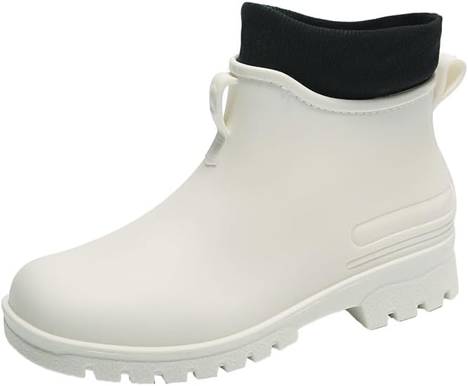 Women's Short Rain Boots Non-slip Wear-Resistant Short Boots Outdoor Work Garden Boots Fashionable Waterproof Ankle Rain Boots