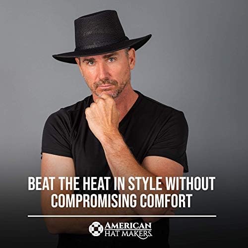 American Hat Makers Cabana Wide Brim Sun Hat | Handcrafted, Breathable, UPF 50 & Water-Resistant | Perfect for Outdoors