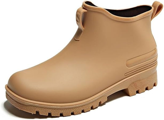 Women's Short Rain Boots Non-slip Wear-Resistant Short Boots Outdoor Work Garden Boots Fashionable Waterproof Ankle Rain Boots
