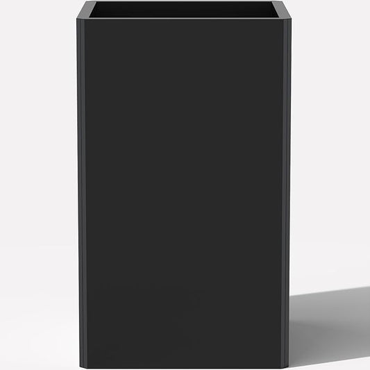 Tall Black Planter 28" Metal Square Large Plant Pots for Indoor Outdoor-Modern Tall Flower Pots for Porch, Patio, Deck, Commercial & Residential(14" Lx14 Wx 28" H)