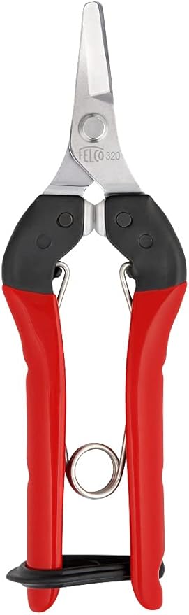 Felco F320 Pruning Snips – 6" Swiss-Made Garden Clippers with Curved Blade & Rounded Tip | Pruning Shears for Gardening | Garden Snips and Pruners with Carbon Steel Blade, Sap Groove