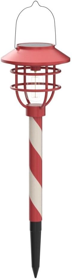 Christmas Solar Pathway Lights Outdoor Decorations,Garden Solar Stake Landscape Lights Candy Cane Christmas Pathway Light (6 Pack)