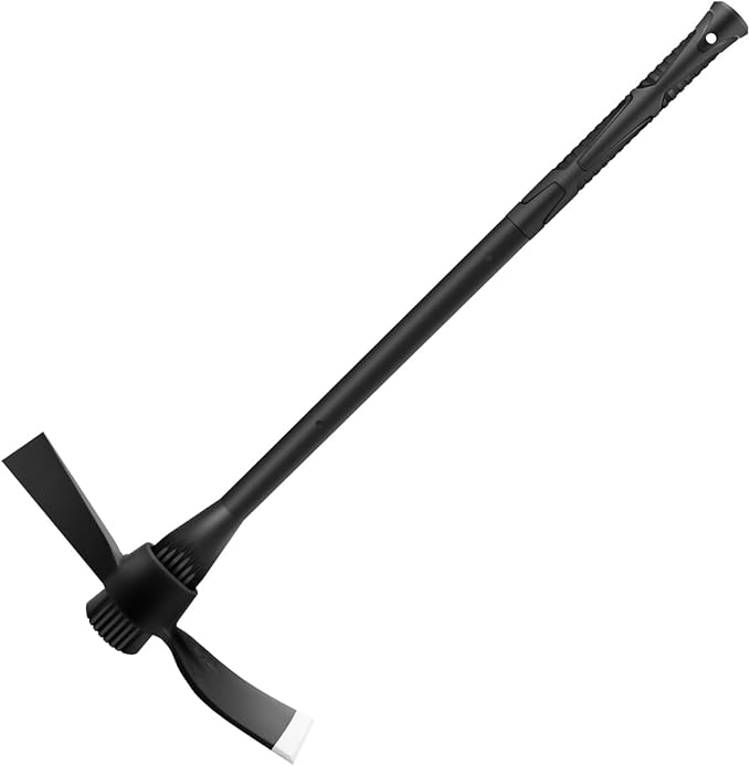 Garden Pick Cutter Mattock, 36" Heavy Duty Pick Axe with Forged Heat Treated Steel Blades Hoe for Weeding, Prying and Chopping, Digging Tool with Fiberglass Handle (5LB-with 36" Fiberglass Handle)