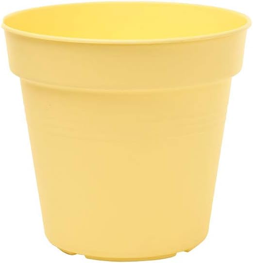 Mintra Home Garden Pots 4pk - Flowers, Herbs, Plants, Indoor, Outdoor, Colorful, Wholesale, Bulk (Yellow, 15cm Diameter (5.9in))