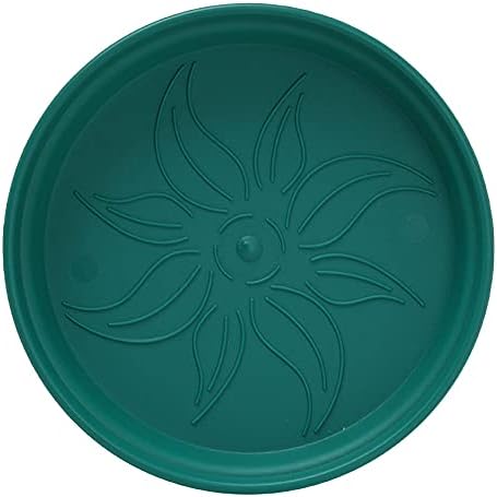 Mintra Home Garden Pots 4pk - Flowers, Herbs, Plants, Indoor, Outdoor, Colorful, Wholesale, Bulk (Forest Green, 19cm Diameter (7.5in))