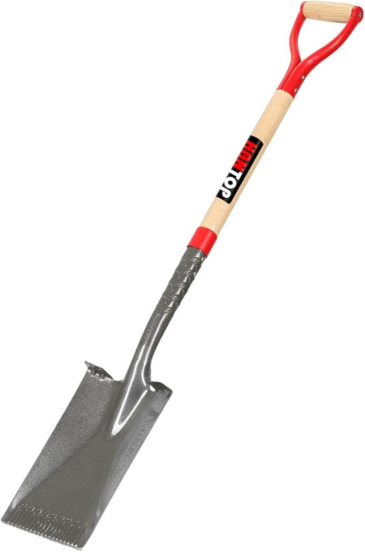 Flat Shovel - Square Point Shovel for Digging, Gardening, Planting & Edging, 43 inches