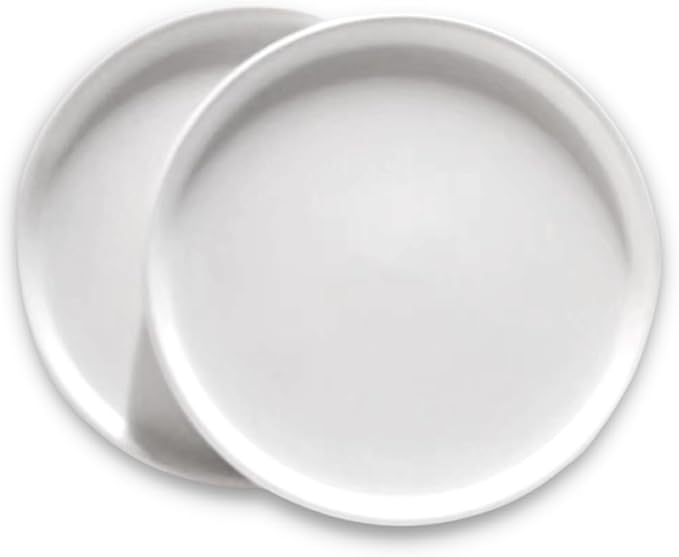 Braque Ceramic Plant Saucer 4.9 Inch, 2 Pack Round White Flower Plant Saucers for Holding Water Drips and Soil, Ceramic Drainage Tray for Plant Pots, Include Silicone Feet Protect Surface