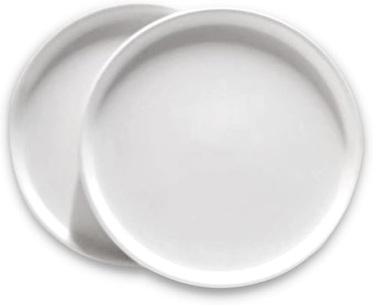 Braque Ceramic Plant Saucer 4.9 Inch, 2 Pack Round White Flower Plant Saucers for Holding Water Drips and Soil, Ceramic Drainage Tray for Plant Pots, Include Silicone Feet Protect Surface