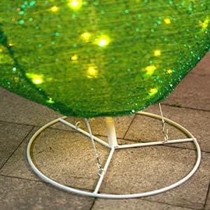 Hykolity 2 Pack 30" & 24" Pop-Up Iron Christmas Ornament Set, 350 Warm White LEDs with UL Transformer, 8 Light Functions & 18H Timer, Red & Green