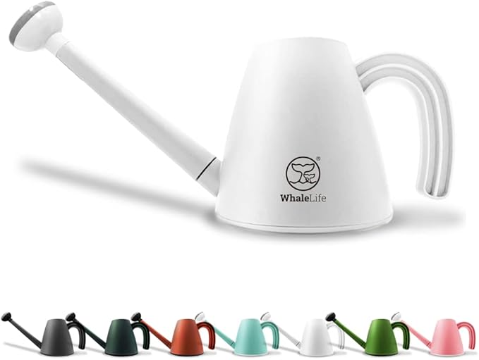 WhaleLife Indoor Watering Can for House Bonsai Plants (2.0L, White)