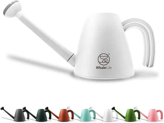 WhaleLife Indoor Watering Can for House Bonsai Plants (2.0L, White)