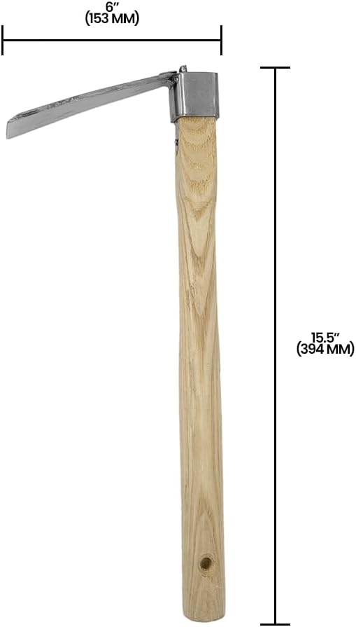 Zenport J6-02 Hoe, 15-Inch Handle, 5 Inch Stainless Steel Blades, Beige - 12 Pack