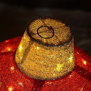 Hykolity 2 Pack 30" & 24" Pop-Up Iron Christmas Ornament Set, 350 Warm White LEDs with UL Transformer, 8 Light Functions & 18H Timer, Red & Green