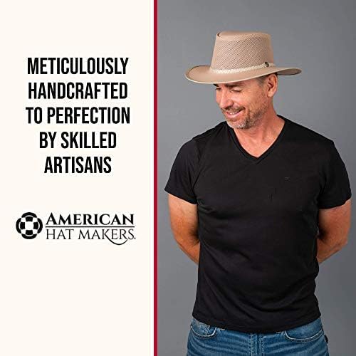 American Hat Makers Cabana Wide Brim Sun Hat | Handcrafted, Breathable, UPF 50 & Water-Resistant | Perfect for Outdoors