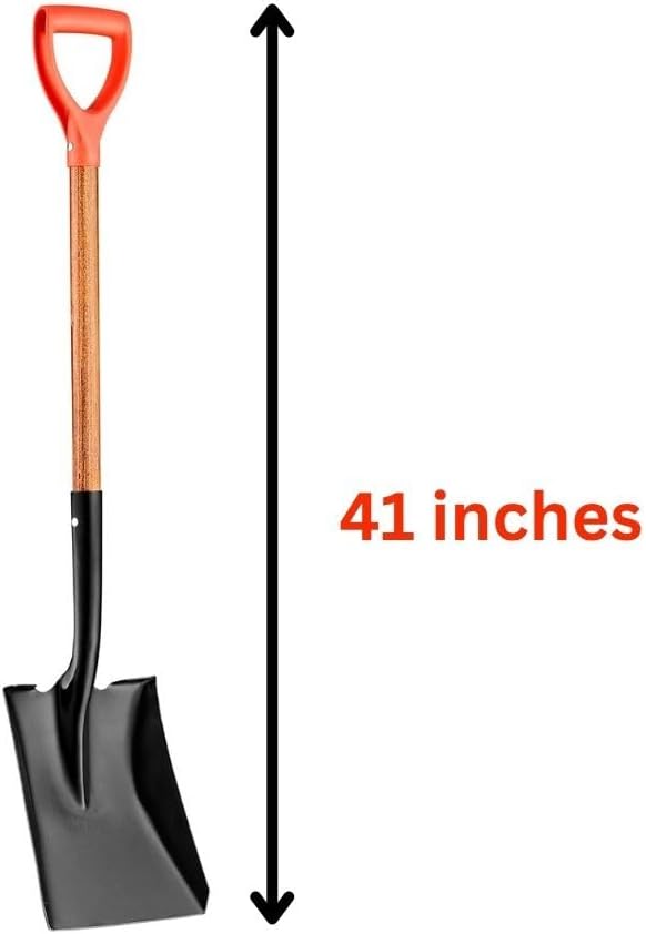 Square Digging Shovel, Hardwood Handle, D-Grip, Gardening Shovel, Snow Shovel