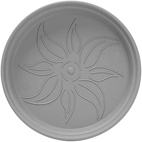 Mintra Home Garden Pots 4pk - Flowers, Herbs, Plants, Indoor, Outdoor, Colorful, Wholesale, Bulk (Grey, 17cm Diameter (6.6in))