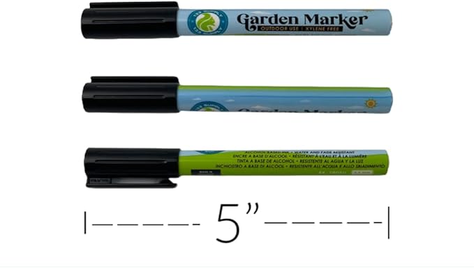2 Pack Garden Marker Pen Permanent Markers Black (UV Fade Resistant Marker Pens for Plant Markers Garden Markers Waterproof Pen Black Markers Outdoor Marker for Garden Plant Labels 0.8mm)