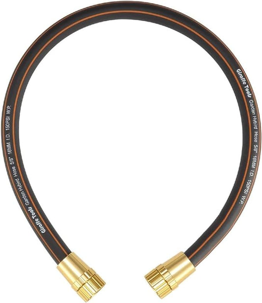 Giraffe Tools Leader Hose 2ft x 5/8", 24INCH Short Water Hose for Hose Reel Connecting 3/4 inch GHT Connector, Lightweight, Flexible with Female Female Fittings