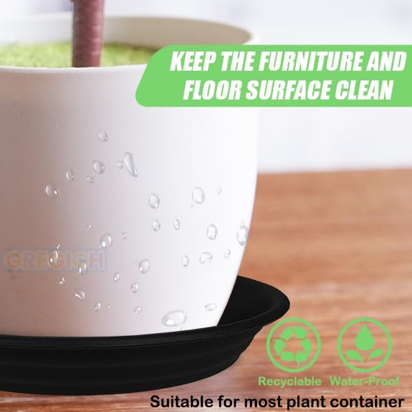 7.5 inch (5.9" at Base) Plastic Plant Saucer Drip Trays Pack of 6, Plant Trays for Indoors, Durable Sturdy Strong Planter Flower Pot Saucers for Outdoor