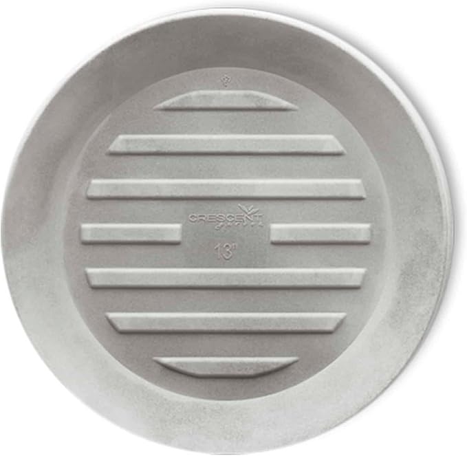 Crescent Garden Universal Round Planter Saucer, Durable Drainage Dish for Plant Pots, Heavy-Duty Plastic Plant Saucer, Indoor & Outdoor Plant Trays - Concrete Color (18.5" Inner, 23.5" Outer)