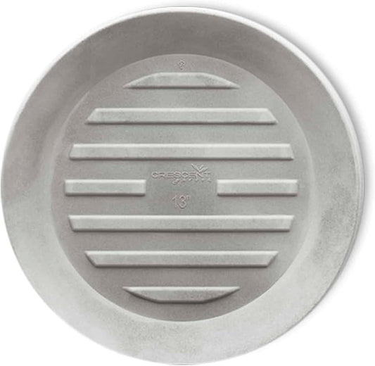 Crescent Garden Universal Round Planter Saucer, Durable Drainage Dish for Plant Pots, Heavy-Duty Plastic Plant Saucer, Indoor & Outdoor Plant Trays - Concrete Color (18.5" Inner, 23.5" Outer)
