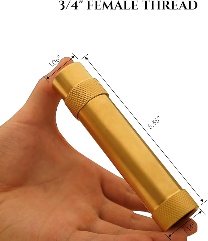 Wiseflow Brass Twist Hose Nozzle, High Pressure Adjustable Spray, 2 Rubber Washers, Heavy Duty Brass Garden Hose Nozzle for Watering Plants and Lawn, Car Washing, Patio and Pet