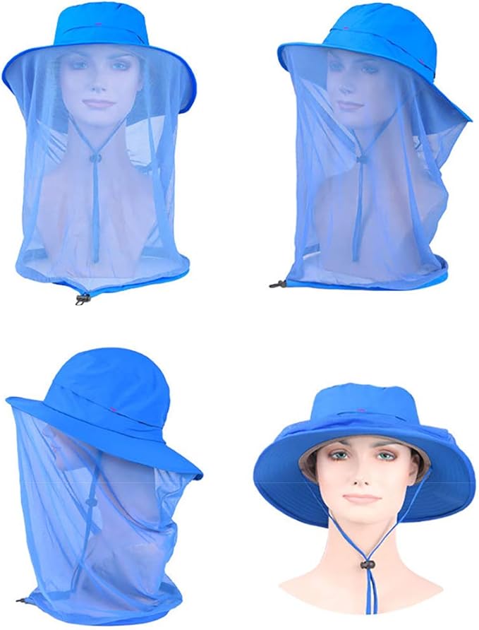 Peicees Head Net Hat for Men Women Adventure Fishing Hat Safari Hat for Hunting Camping Hiking