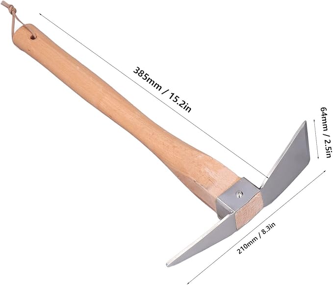 Pick Mattock Hoe, Pick Axe Tool Pick Axes for Digging Pick Axe Simple Practical Fine Workmanship Stainless Steel Wood Material Digging Tools