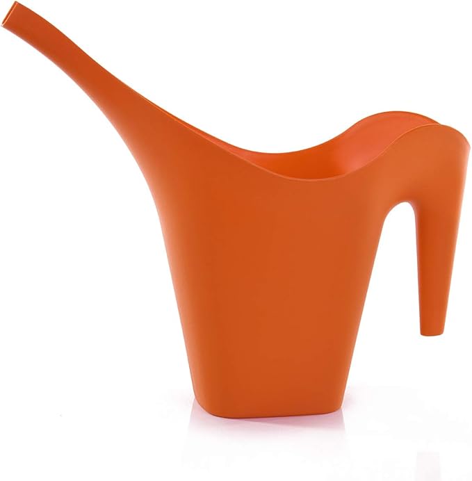 Mintra 1/2 Gallon Plant Watering Can, Indoor Outdoor Water Can for Plants, Long Spout Plastic Water Pitcher for Watering Flower Succulent, Durable and Lightweight, 2L/68 oz, 1 Pack, Orange