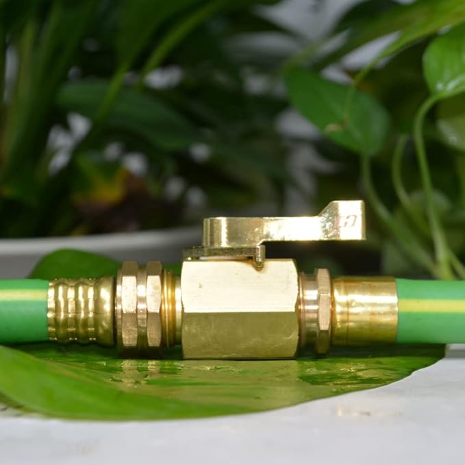 HQMPC Super Heavy Duty 3/4" Brass Shut Off Valve Garden Hose Shut Off Valve Garden Hose Connector