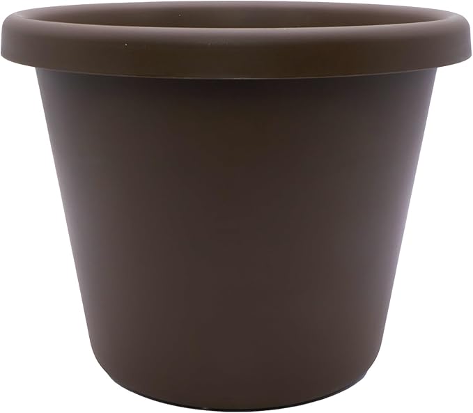 20 inch Round Classic Planter - Plastic Plant Pot for Indoor Outdoor Plants Flowers Herbs, Chocolate