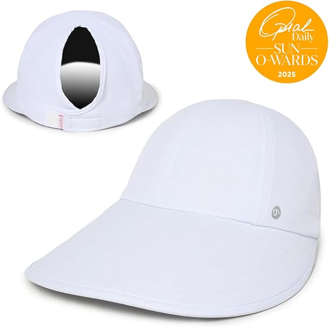 Ponyflo Sunblocker Wide Brim Hat - Oprah Awards Best Sun Hat - UV 50 Protection - Ponytail Sunhat for Women