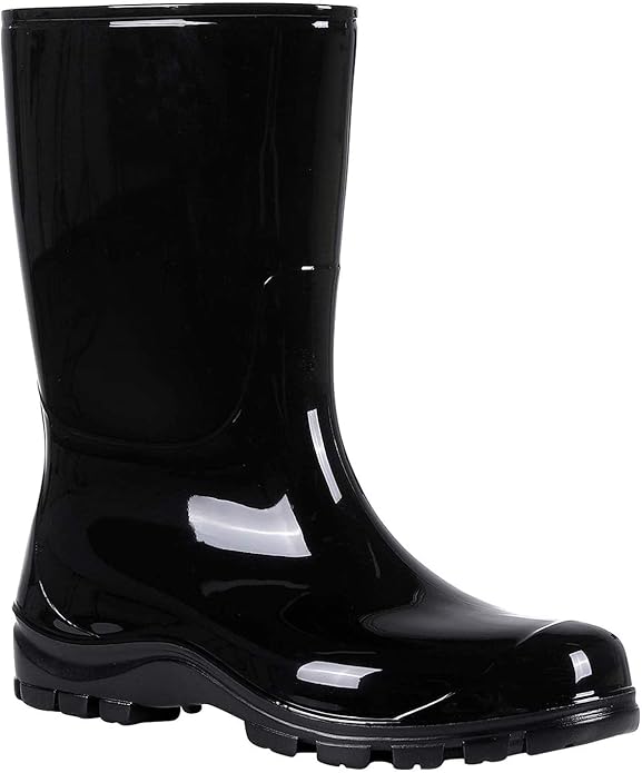 Asgard Women's Mid Calf Rain Boots Printed Waterproof Rubber Boots Short Garden Shose