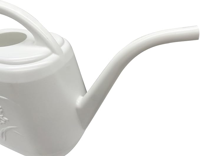 Plant Watering Can - 1 Gallon - White - with Long Spout for Indoor and Outdoor Plant Garden