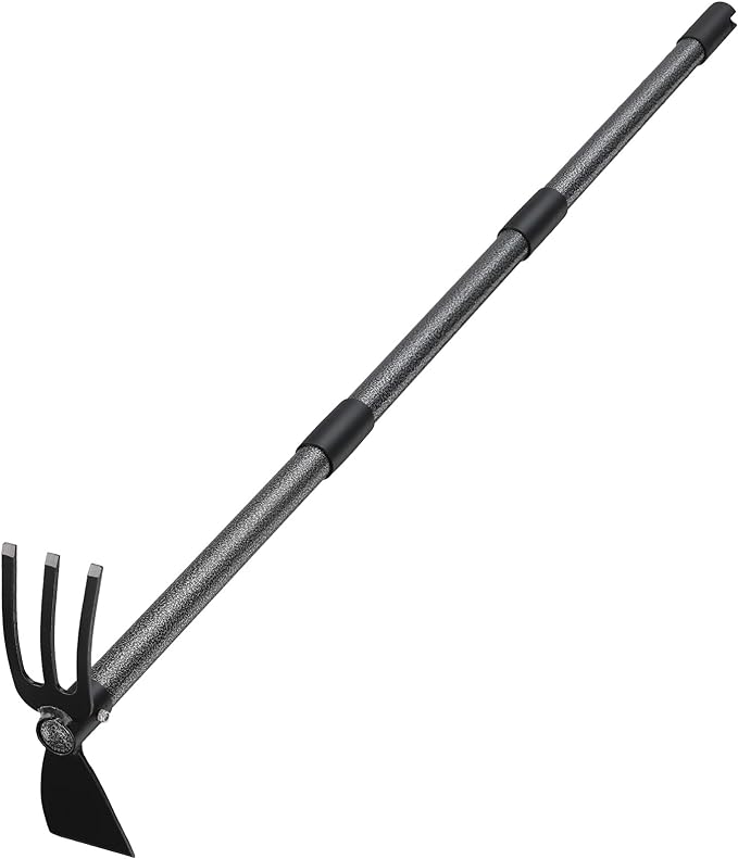 COCONUT Hoe Garden Tool, 60 Inch Garden Hoe Long Handle for Weeding, Hoe Cultivator 2 in 1 Hand Garden Tools for Gardening Planting