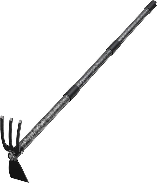 COCONUT Hoe Garden Tool, 60 Inch Garden Hoe Long Handle for Weeding, Hoe Cultivator 2 in 1 Hand Garden Tools for Gardening Planting