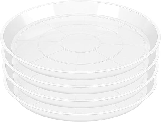 4 Pack Clear Plant Saucer 4 6 8 10 12 14 16 18 20 22 Inch Plant Trays for Pots, Plastic Extra Large Planter Saucers for Outdoors Indoors, Drip Catcher Water Tray for Plants (6 Inch)