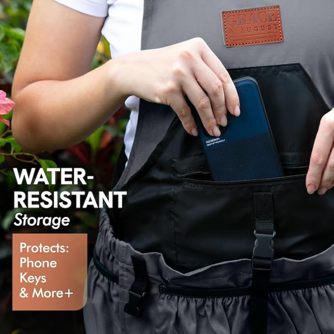 Gardening Apron with Pockets for Women & Men - Garden Apron 7 Pockets & Internal Drawstring Bag - Great Gift