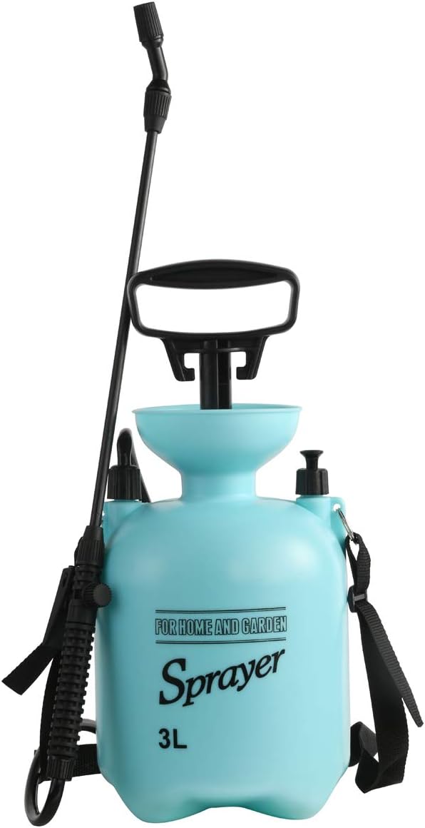 CLICIC Lawn and Garden Portable Sprayer 0.8 Gallon / 3 L - Pump Pressure Sprayer Includes Shoulder Strap.