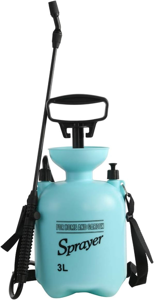 CLICIC Lawn and Garden Portable Sprayer 0.8 Gallon / 3 L - Pump Pressure Sprayer Includes Shoulder Strap.