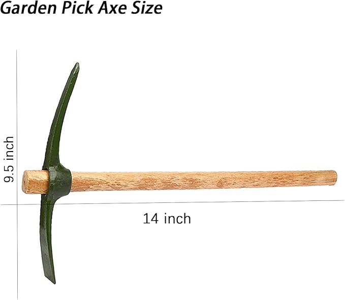 Forged Heat Treated One Piece Intact cast Iron Hoe,Weeding Garden Pick Axe,for Gardening,Camping and Outdoors Climbing Pickaxe