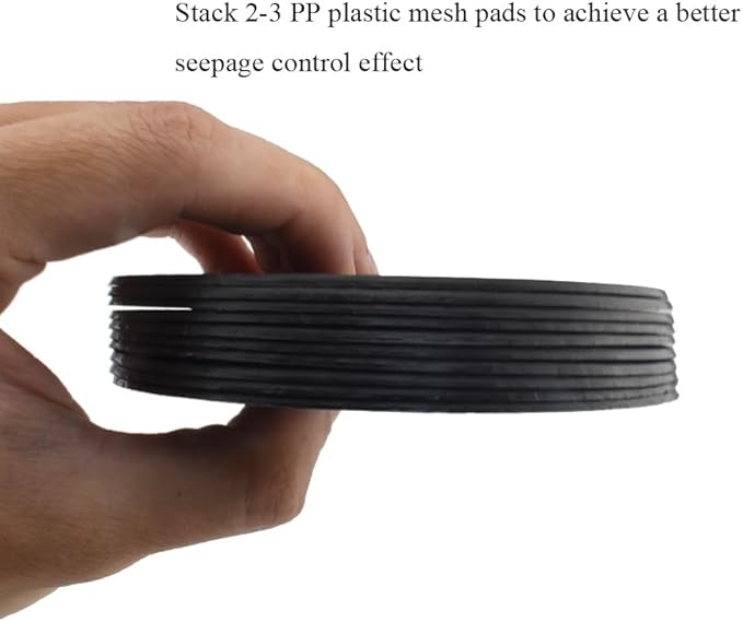 HAHIYO 10PCs 4Inch/10Cm Black Round PP Plastic Flower Pot Hole Mesh Pad Bottom Grid Mat Bonsai Drainage mesh Hole Screens Gasket Prevent Soil Loss Breathable Gasket Drainage Netting for Bonsai