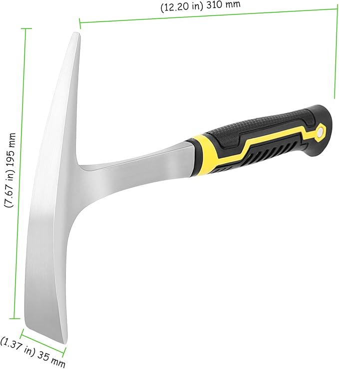 2 Pack 30oz Weeding Mattock Hoe, Small Rock Pick Axe with A Pointed Head and Pick Axes for Digging, Mining, Carpenters, Geologists