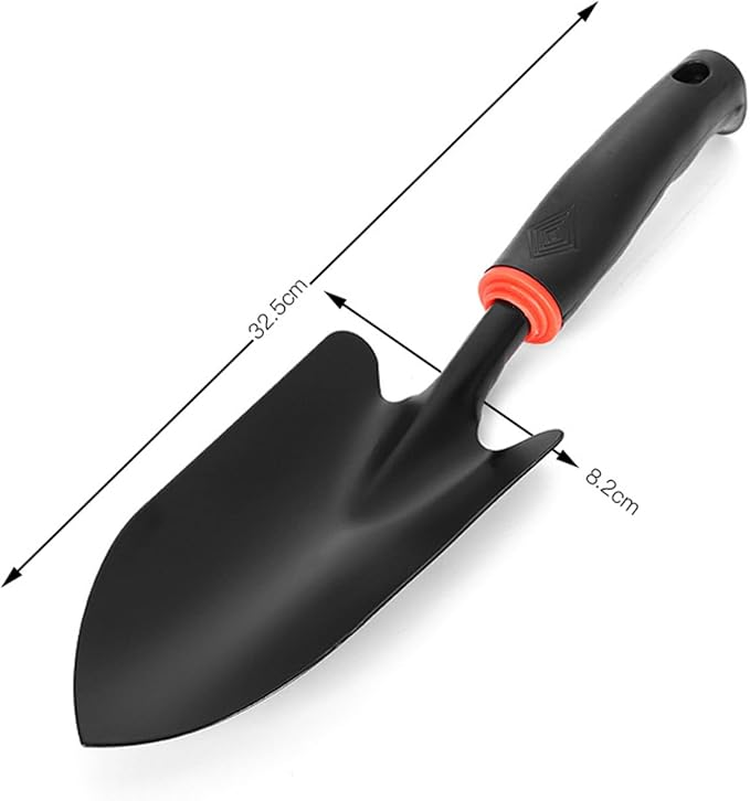 Garden Tool Shovel for Digging Gardening Trowel for Lawn Planting Stainless Steel Spade Rubber Handle Anti Slippery