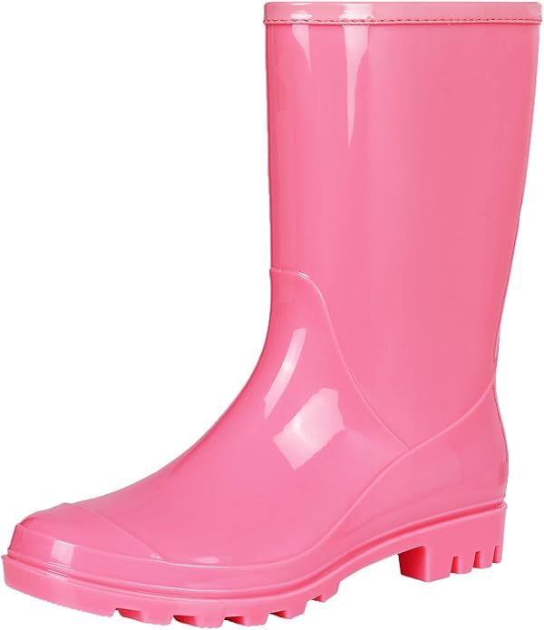 Evshine Women's Mid Calf Rain Boots Waterproof Garden Shoes