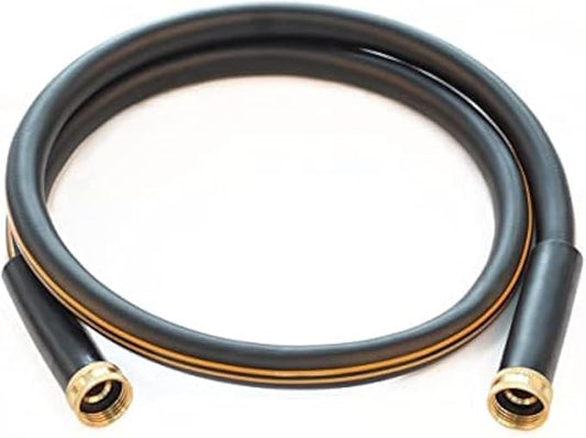 Atlantic Female to Female Heavy Duty Garden Hose 6 ft x 5/8 Inch Black Water Hose Short Connection Leader Hose.