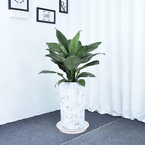 2 Pack of 14 inch Plant Saucers Bird Bath Bowl, Plant Saucer 14" Round, Plastic Plant Tray for Pots, White Planters for Indoor Plants, Plant Trays for Planter 12-15" (14", Creamy White)